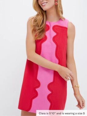 Tuckernuck Marlowe Pink and Red Sleeveless Shift Dress xxs